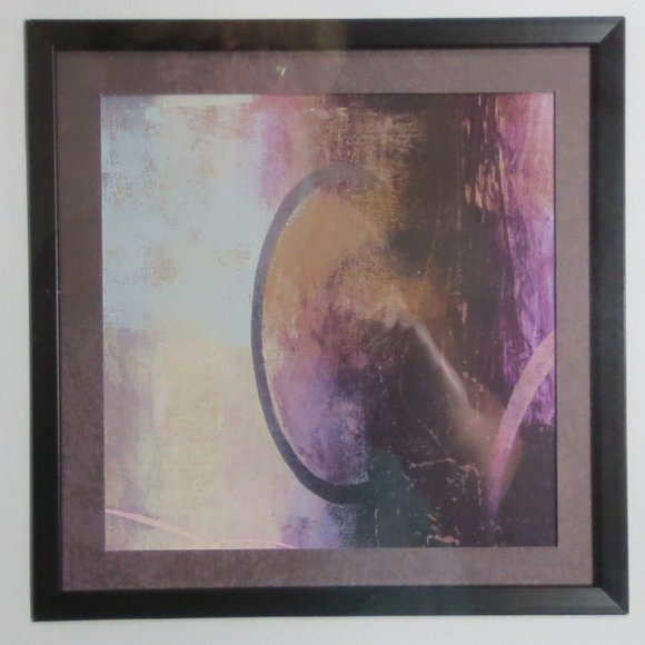Matted Framed Prints Lot of 2 California Abstract Atmospheric Art Purple Cream - Picture 5 of 9